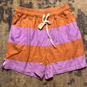 SUNDRY Orange/Purple Striped Shorts. Size 0